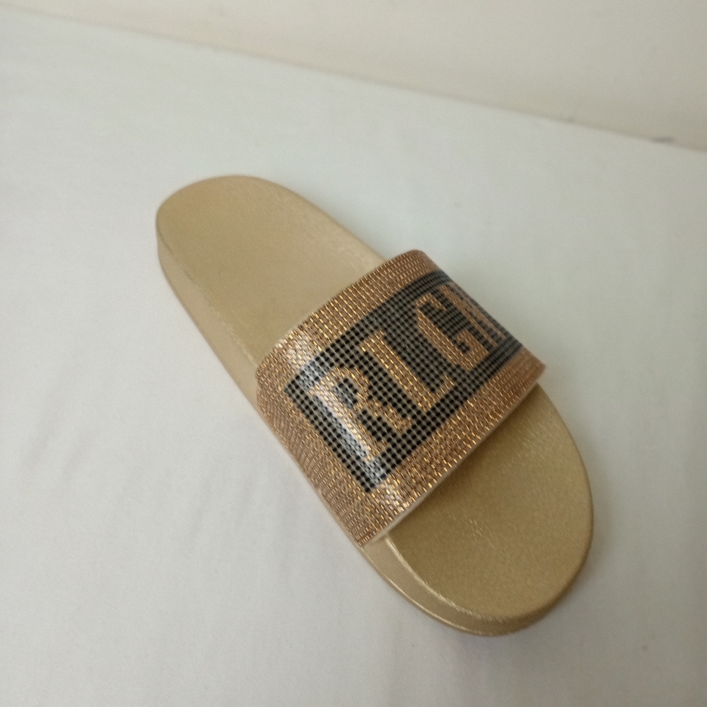 True Religion Gold And Black Blinging Jasmin Slides US 9 - Picture 13 of 16